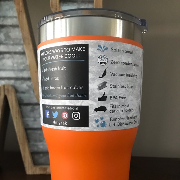 ❄️ZAK!🔥30oz.🍊Orange🧡S-S Insulated Tumbler🧡NWT - Picture 6 of 8